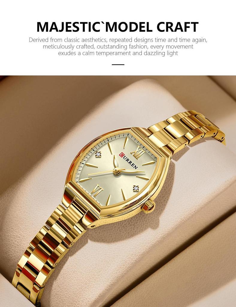 CURREN 9112 Women's Quartz Waterproof Steel Band Watch - Casual and Simple Design
