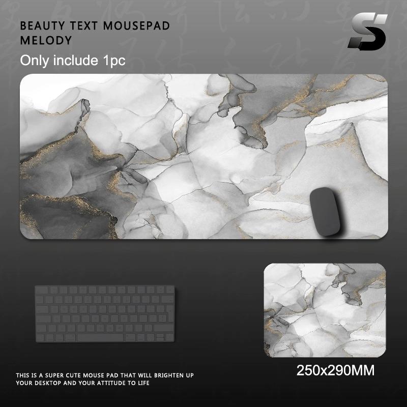 MultiSize Marble Design Mouse Pad Non Slip Base Soft Smooth Surface Stitched Edges Desk Mat For Gamer Office Daily Computer Use