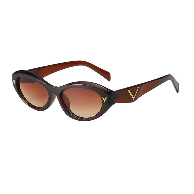 Trendy Cat Eye Sunglasses For Women UV Protection High End Letters V Design Personalized Fashion 77115