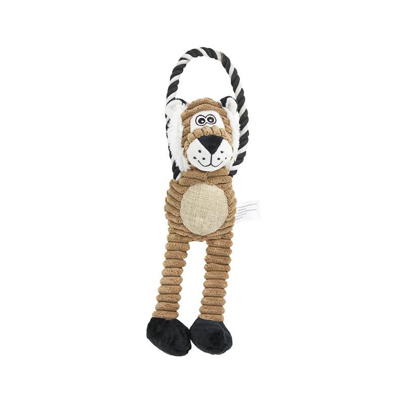 

Pet Plush Interactive Toy Monkey Lion Elephant Nylon Cotton Rope Pull Ring Bite Resistant Squeaking Grinding Pet Toys Supplies левиний