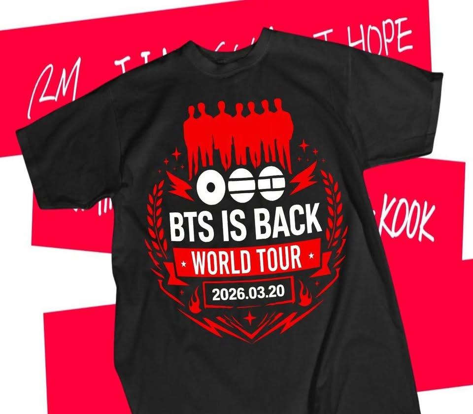 BTS We Are Bulletproof Tour 2026 T-Shirt RM Jin Suga Jhope Jimin Jungkook Shirt Women Men Unisex Oversized Y2k Short Sleeve Cotton Tee