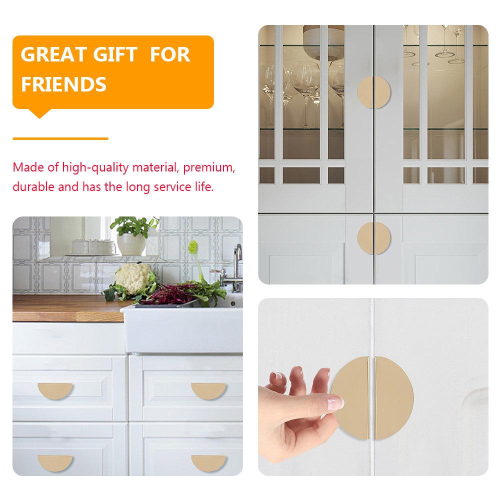 2 st Halvmåne Lådhandtag Halvcirkel Skåpknoppar Släta Hållbara Rymdaluminium för Heminredning Dörr Garderob