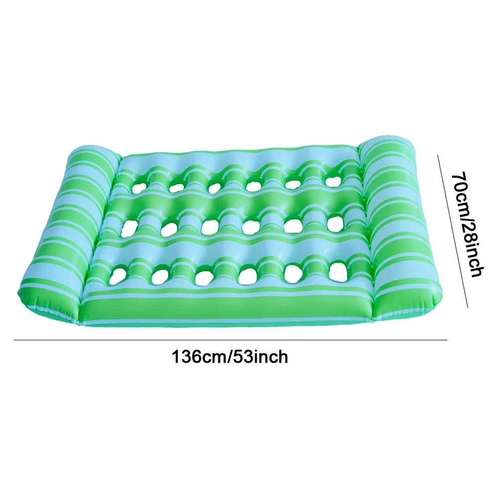 Inflatable Floating Bed Portable Floating Lounger Air Mattress Foldable Swimming Pool Air Mattress Outdoor Swimming Toys