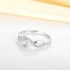 925 Sterling Silver Infinity Twist Engagement Ring Round Four Prong Setting Pave Promise Wedding Finger Ring Women Fine Jewelry