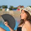 Folding Hand Fan Black Folding Fan Black Bamboo Silk Ladies Handheld Folding Fan Portable Black Silk Hand Fan Home Decor Gift