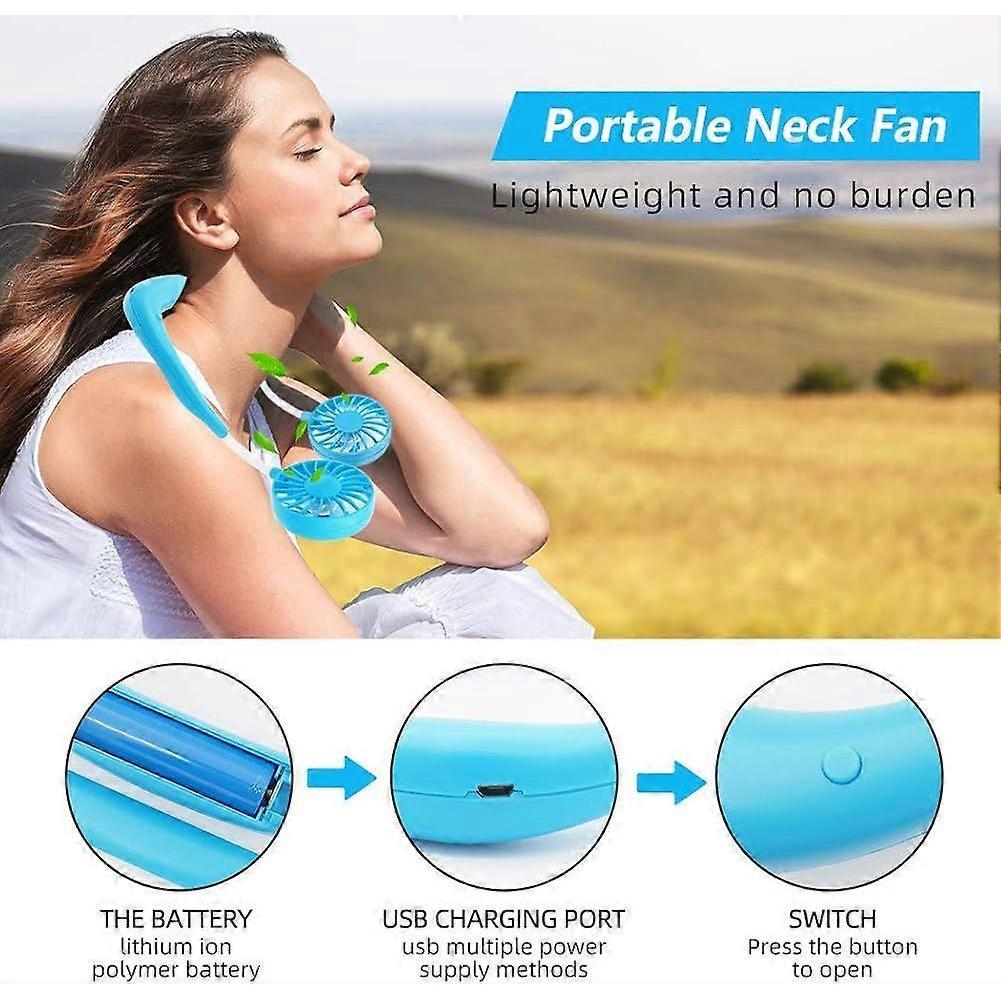 Neck Fan Personal Small Fan Portable Fan USB Fan Mini Neckband Sport Fan Wearable Hands
