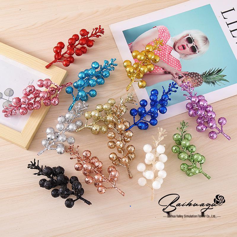 15-Piece Gold Powder Ball Christmas Tree & Wreath Ornaments