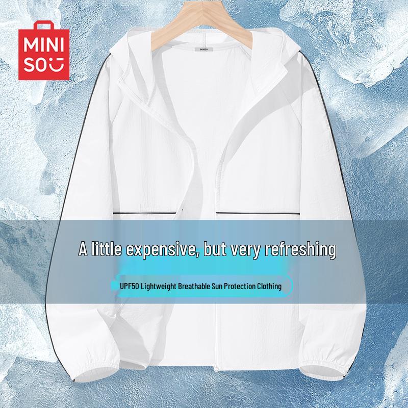 MINISO Men's Striped Hooded Sun Protection Jacket