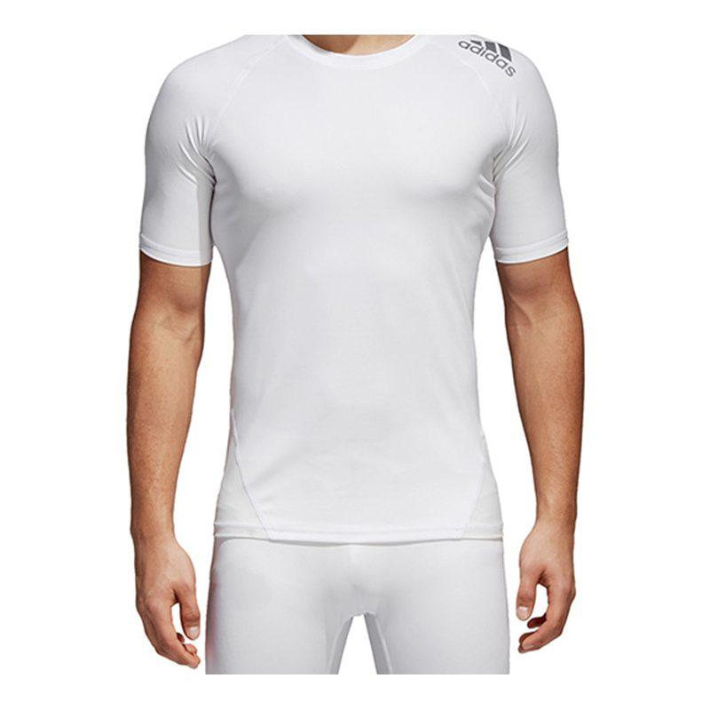 adidas T Shirts Men's White Crew Neck Moderate Straight Fit CD7172