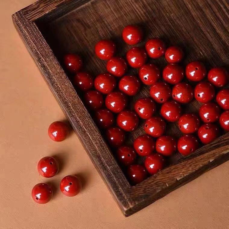 Contas Espaçadoras Redondas Douradas de Cinábrio - Acessórios para Joias DIY