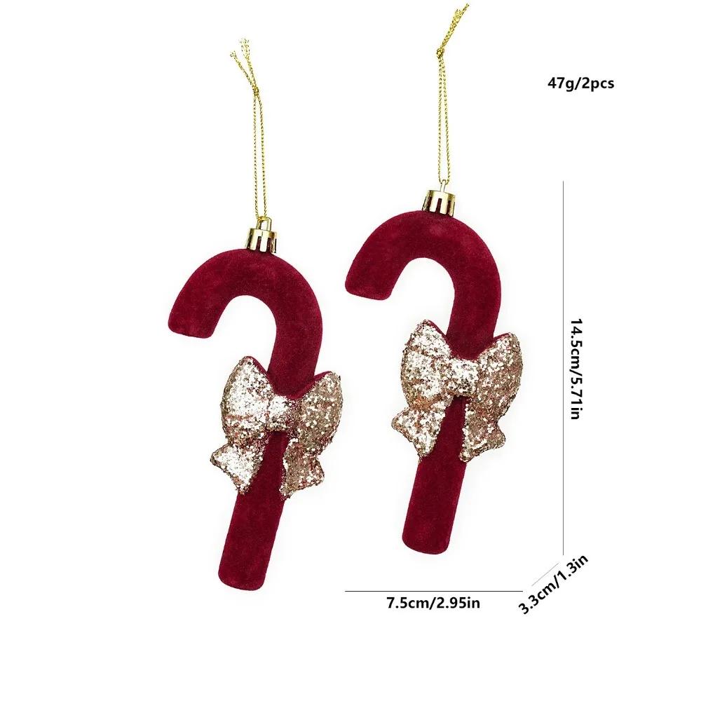 2PCS Red&white Christmas Hanging Decoration Plastic Santa Clause Christmas Tree Ornament Festival Party Supplies Xmas Baubles