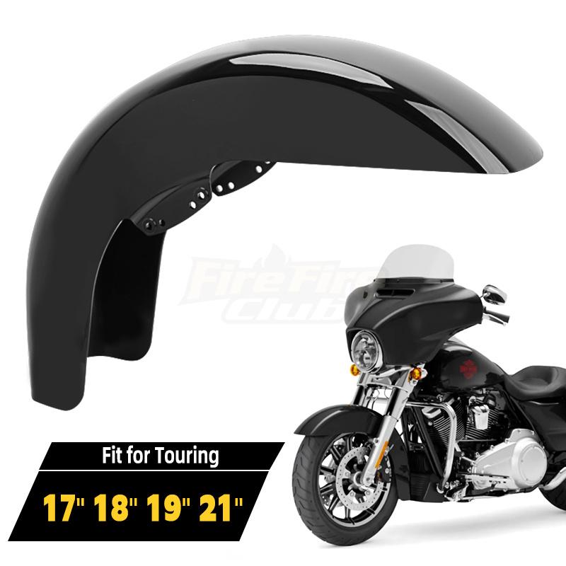 Motorcycle Front Fender Mudguard Cover Gloss Black For Harley Touring Electra Glide Street Road King Glide Ultra 2014-up