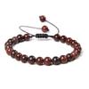 Natural Stone 6mm Beads Bracelet Adjustable Rope String Braided Bracelets For Women Men Amethysts Red Agates Lava Beaded Bangles