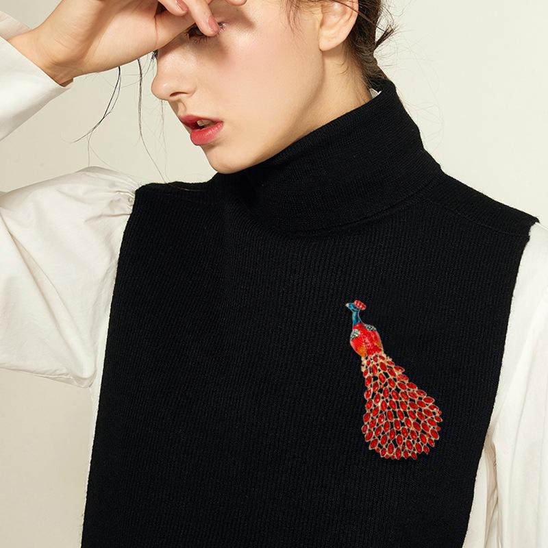 Heavy Jewelry Trailing Peacock Exaggerated Animal Wedding Accessories Gift Brooch