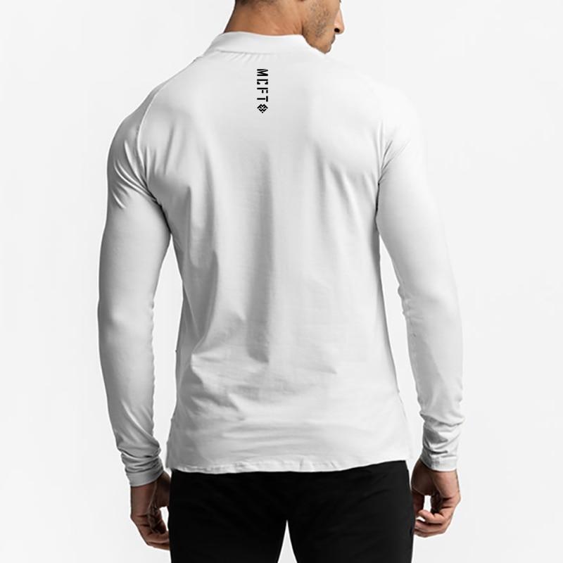 Muscleguys Podzimní rolák s dlouhým rukávem Kompresní topy Rychleschnoucí Kulturistika Fitness Slim Fit Trička