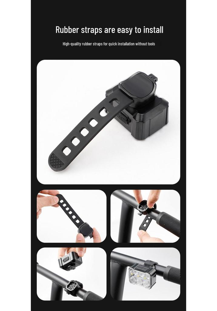 Rechargeable High-Beam Bike Light Set: Front Flashlight & Rear Taillight for Night Cycling