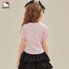 Hello Kitty Girls' Short-Sleeved T-Shirt Summer 2025 New Heart-Shaped Cute Cartoon Half-Sleeved Kidsren's Summer Top