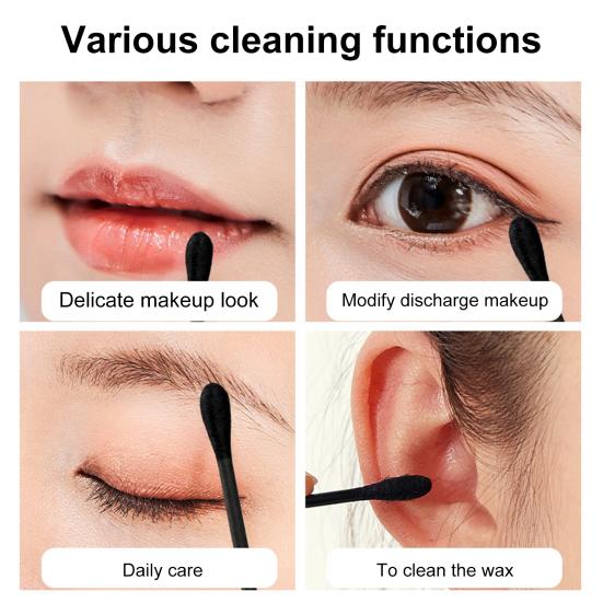 1 Box Wattestäbchen Doppelkopf Benutzerfreundlich Plastik Ohrenreiniger Wattestäbchen Wimpern Wattestäbchen Make-up Werkzeuge Haushaltswaren