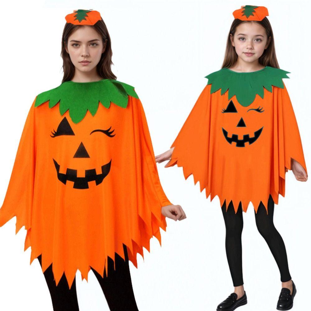 Witch Costume Noctilucent Pumpkin Cloak With Headband Party Masquerade Cloth  Adult Costume