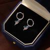 Niche Design Color Diamond Ice Cream Circles Ear Buckles Femininity Sweet High-End Earrings