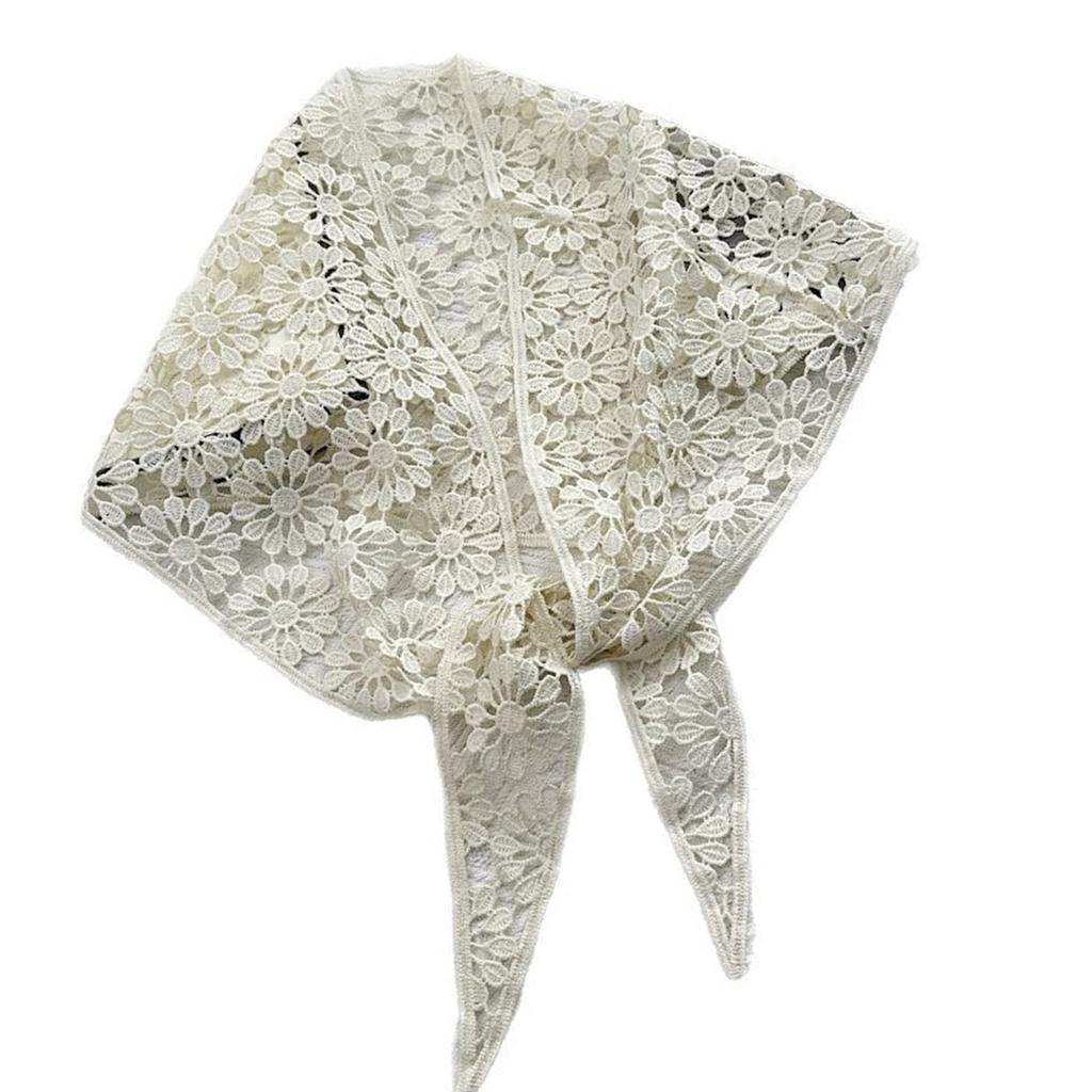 Bohemian Flower Lace Bandana Head Cover Stylish Neck Scarf For Women Everyday Outfit Travel Photography Head Accessories