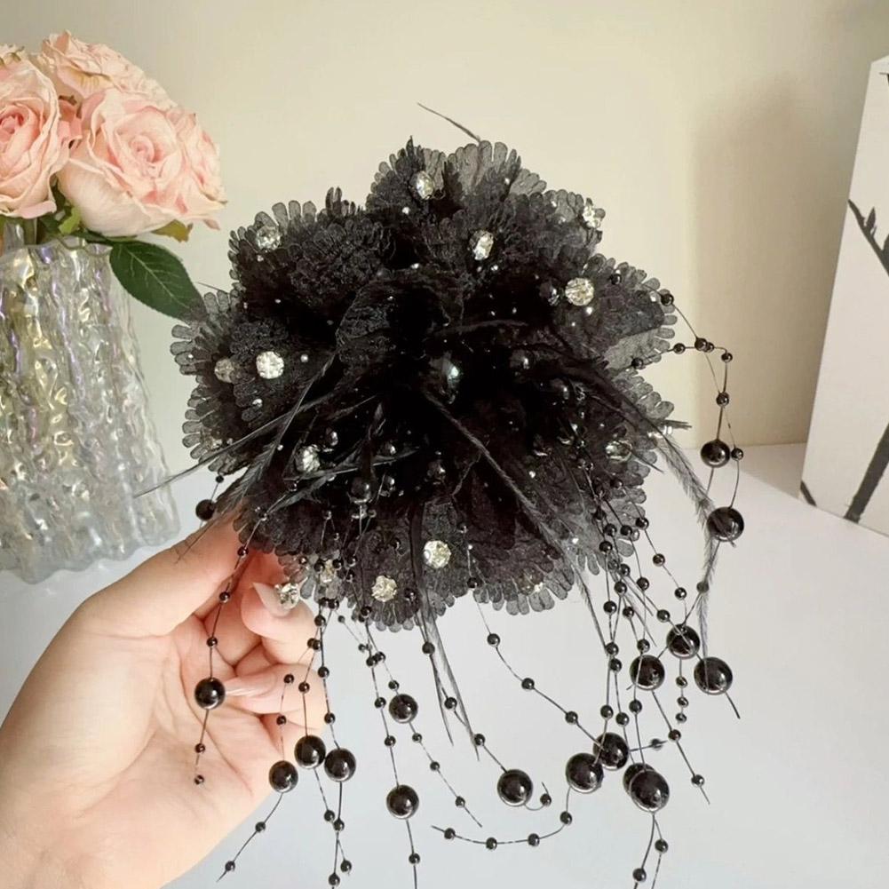 Bead Fringe Hairpin Lady Style Big Headgear New Hair Clip Shark 2024 Women Shower R5B7