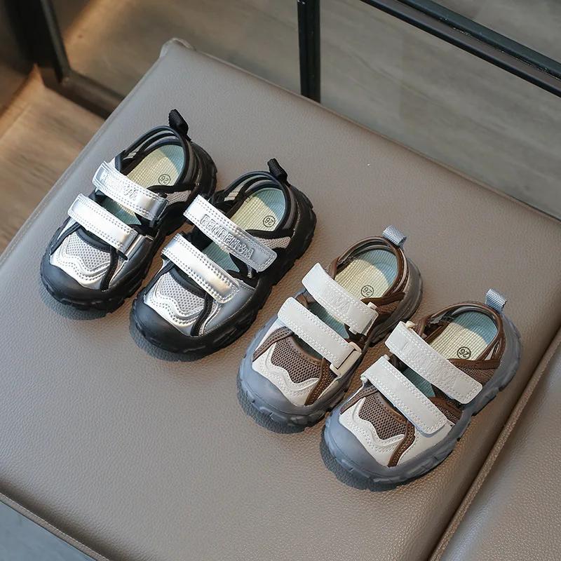 Dětské letní sandály Robustní síťované výřezy Dívčí školní sportovní sandály Módní prodyšné Dětské chlapecké běžecké boty Protiskluzové