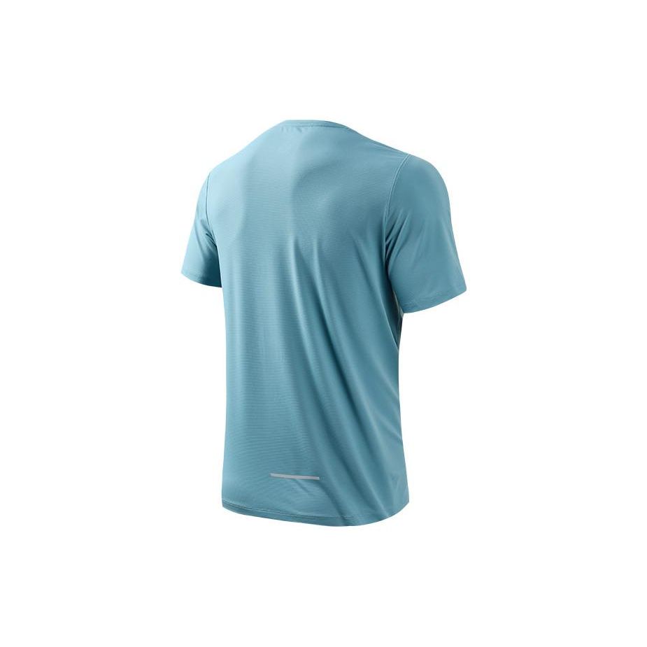 Anta Solid Color Crew Neck Short Sleeve T-Shirt Men Tops Sunny-Smoke-Blue 952325103-4
