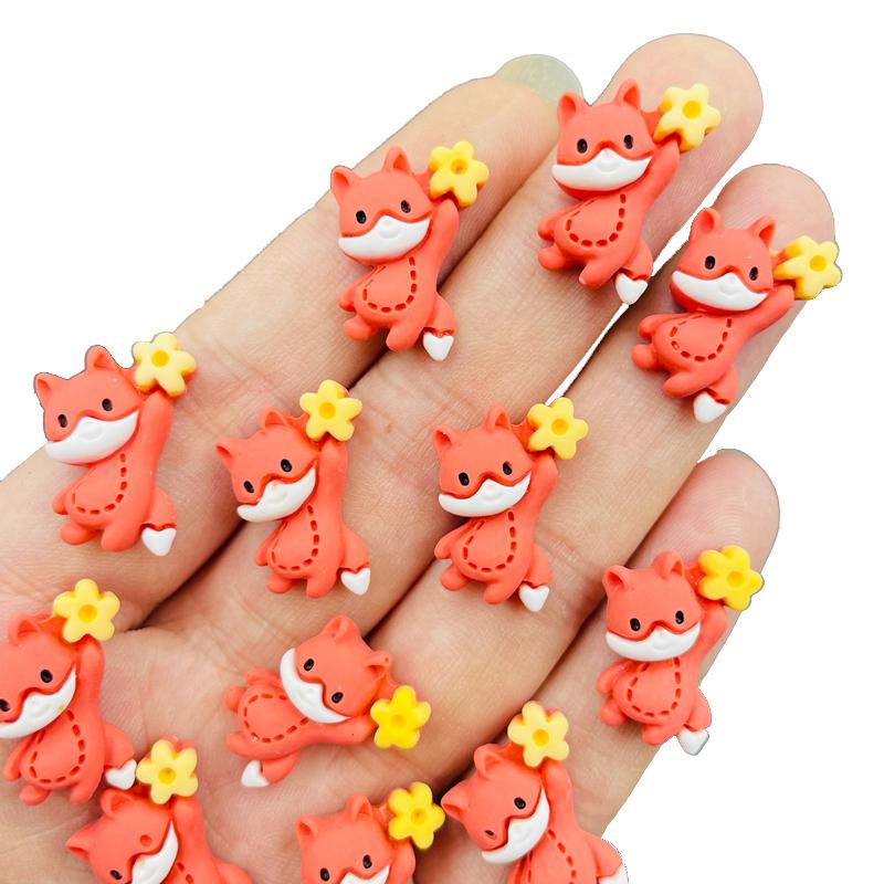 

20 Pcs New Cute Mini Animal Fox Flat Back Resin Cabochons Scrapbook Diy Earwear Hairpin Jewelry Craft Decoration Accessories A61