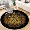 1 Stück Lotus Mandala Büro Runder Teppich, Matte Geeignet für Büro, Unter Bürostühlen Schlafzimmer Wohnzimmer Heimdekoration, Raumdeko