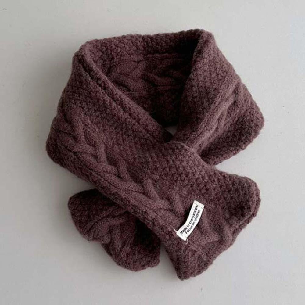 Trendy Children Knitted Scarf Elastic Winter Cross Muffler  for 2-8 Years Old