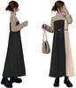 YUANYUAN Sweater Docking Winter Long High Ruffled Pleated Maxi Loose Adult Size Women's Dress, Dress, Dress, Sweater, Collar, Sleeves, Knit,