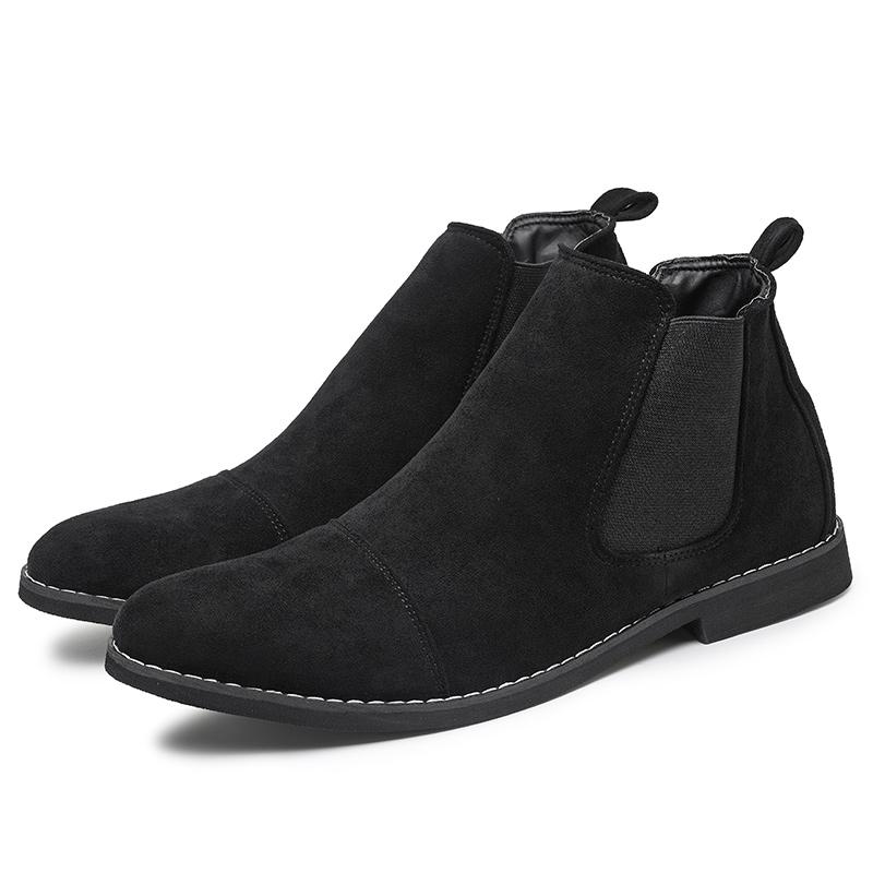 Fashion Pointed Chelsea Boots Men Comfortable Ankle Dress Boots Men Lace Up Cheap Men's Suede Shoes Casual botas chelsea 2024