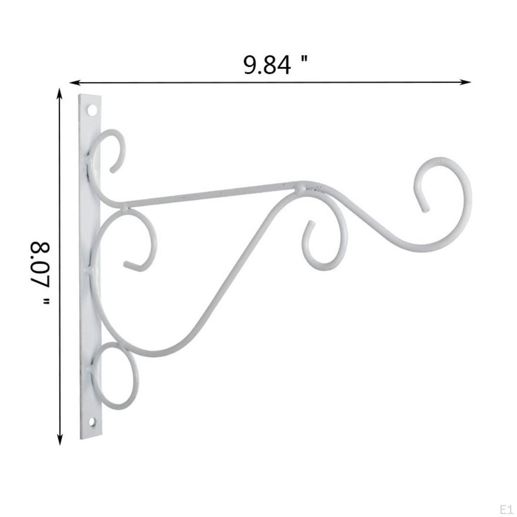 Hanging Bracket Wrought Iron Scroll Plant Hanger Decorative for Gardeners, Homeowners,