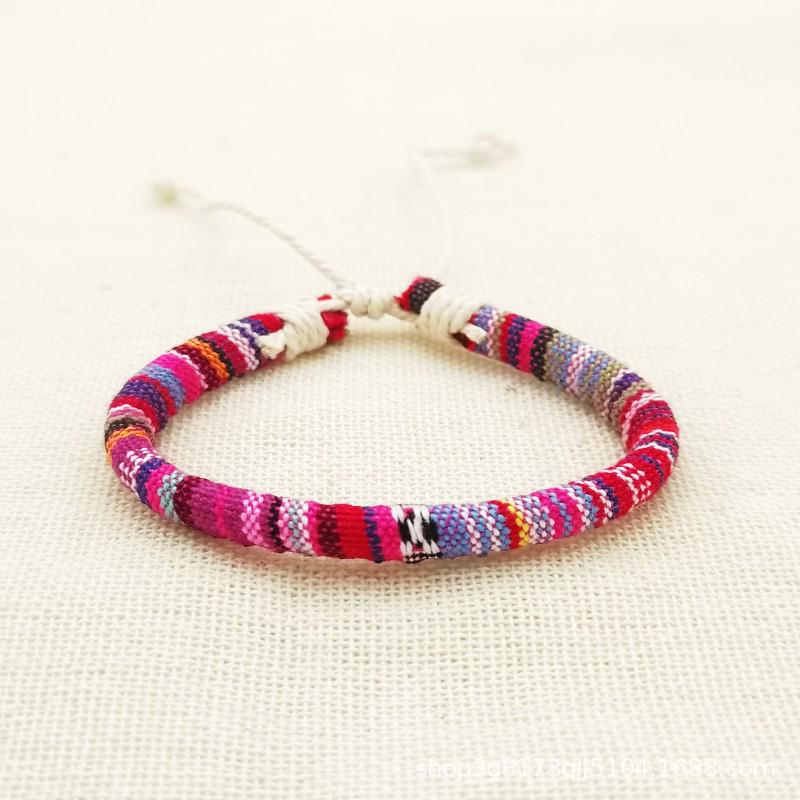 Colorful Bohemian Ethnic Hand-Woven Bracelet: Versatile Surfer Style for Teenagers