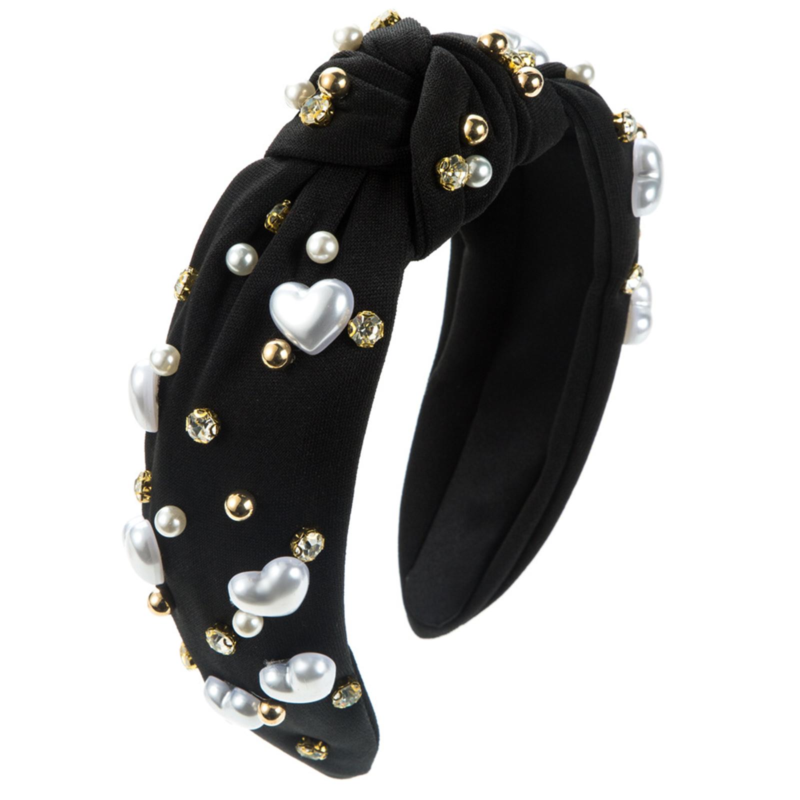 Introducing Our Valentine s Day Trendy Heart & Pearl Wide-Brimmed Headband One Size