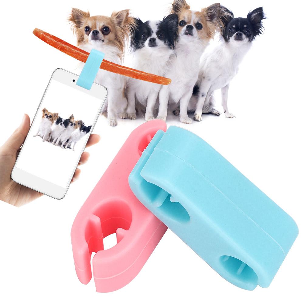 2 szt. Silikonowy Klips do Selfie dla Zwierząt Pies Kot Akcesoria do Fotografowania Przyciągają Uwagę Rób Zdjęcia Trening