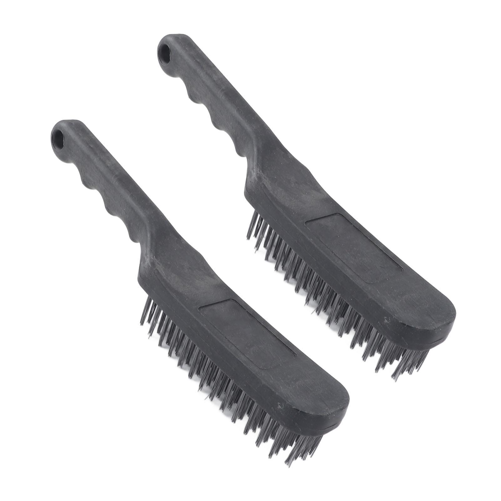 

2 шт., проволочная щетка для царапин, сталь и пластик, 10-дюймовая изогнутая ручка, универсальная щетка для чистки проволоки