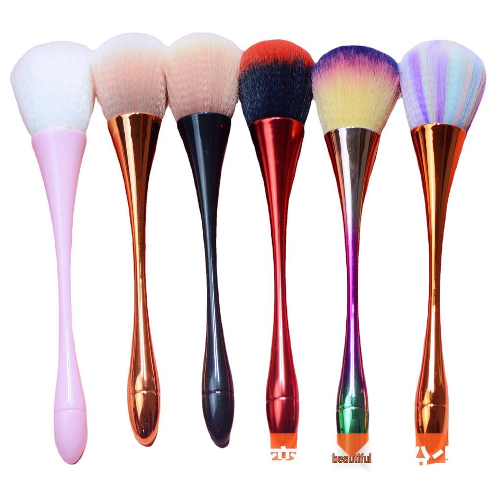 Nail Art Dust Removal Brush - Colorful Small Waist Design for Cleaning and Loose Powder Application
