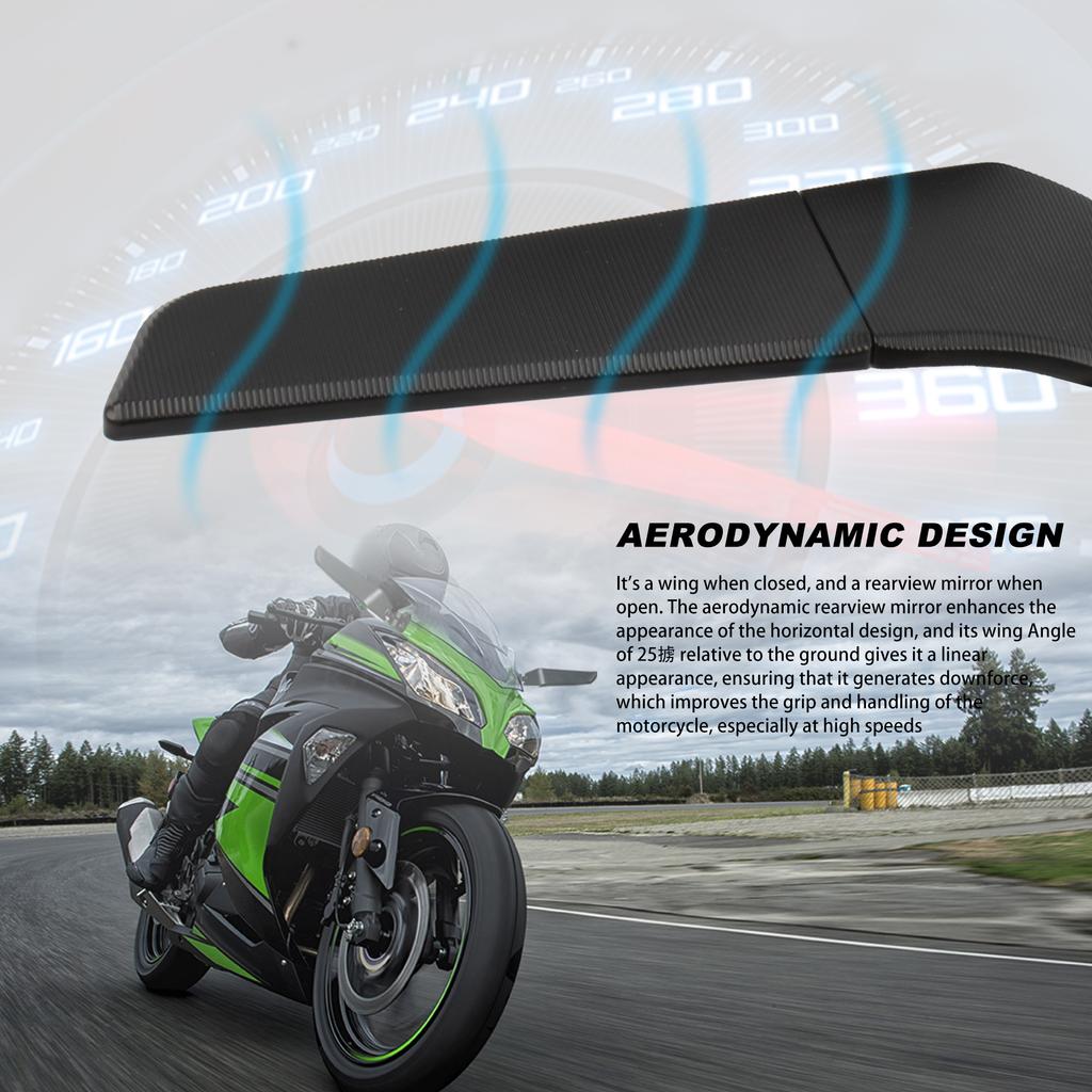 Motorcycle Rotating Rearview Mirrors With Turn Signal for Honda CBR1000RR Kawasaki Ninja 650 Yamaha R15 Suzuki GSXR1000 Modified