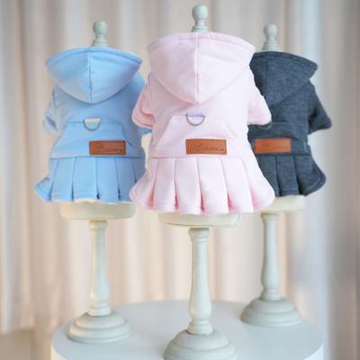 Winter Dog Clothes Princess Cat Dress Coat for Small Dog Teddy Pet Jacket with Leash Hole Ropa Para Perro