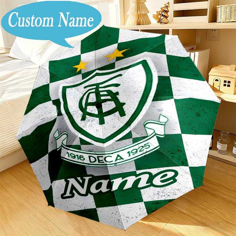 Custom Name Umbrella Green Shield America Design Umbrella 8-Frame for Travel, Camping, Casual Lightweight Portable, Essential for Family Gifts