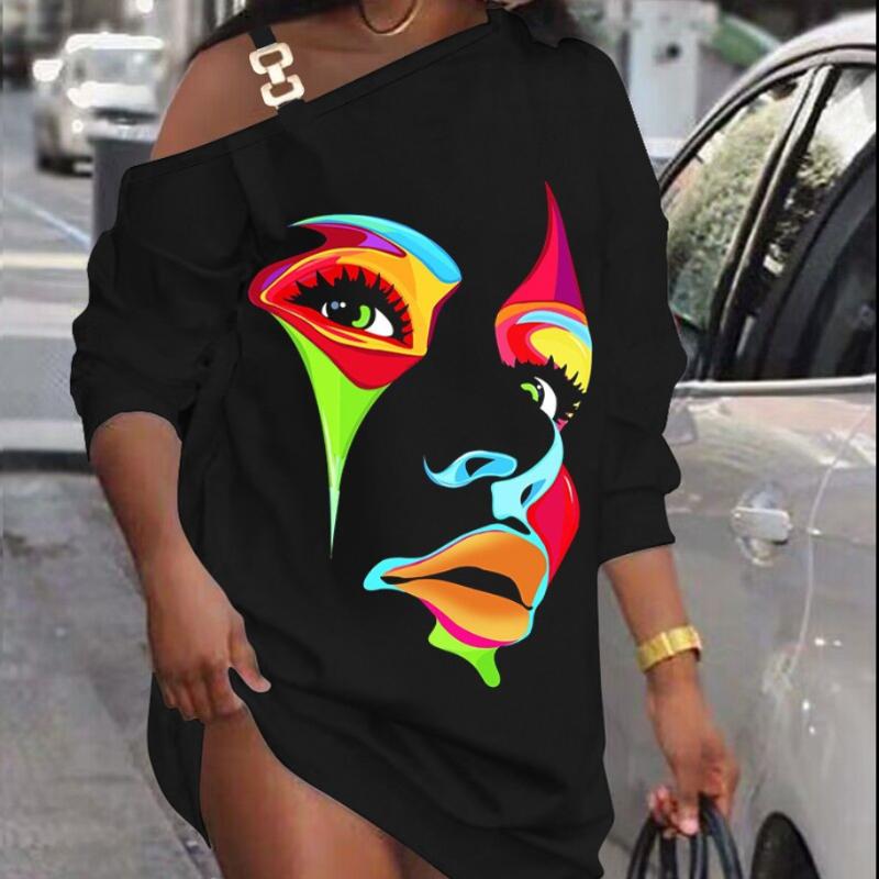 

Женские осенние платья с металлическими пуговицами и косым вырезом на плече XXL дымный черный