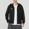 Under Armour Solid Logo Hooded Jacket And Long Pants Casual Sports Set Unisex Sets Black 23600303-001+23600703-001