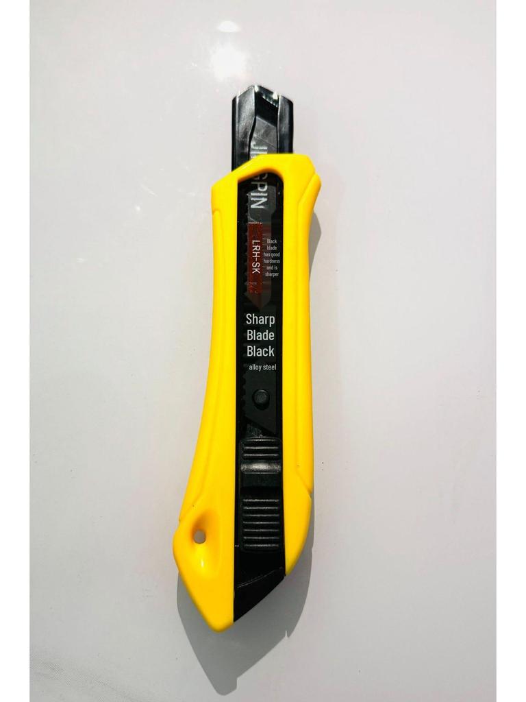 18mm All-Black Blade Utility Knife - Sharp, Durable Wallpaper & Paper Cutter with Thick ABS Handle