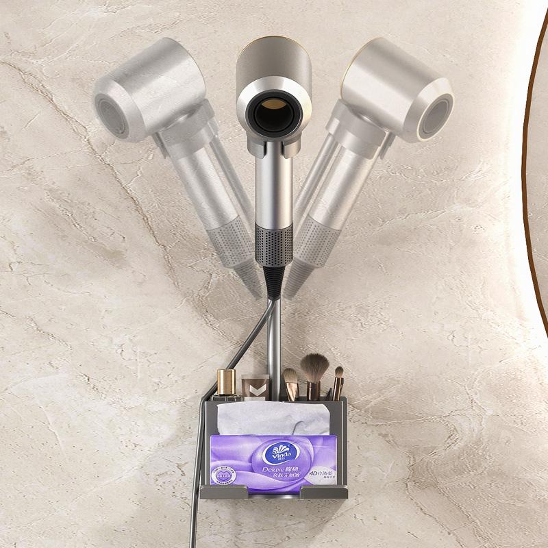 Hair Dryer Holder Wall Dryer Cradle Straightener Stand Organizer Storage Box Toilet Blower Holder Bathroom Shelves Duct Hanger