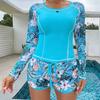 Costume da Bagno da Ragazza a Manica Lunga con Protezione UV per Sport Acquatici