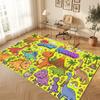 Dinosaur Theme Soft Crystal Velvet Rug Custom Name & Text Print Non Slip Floor Rug for Bedroom Living Room