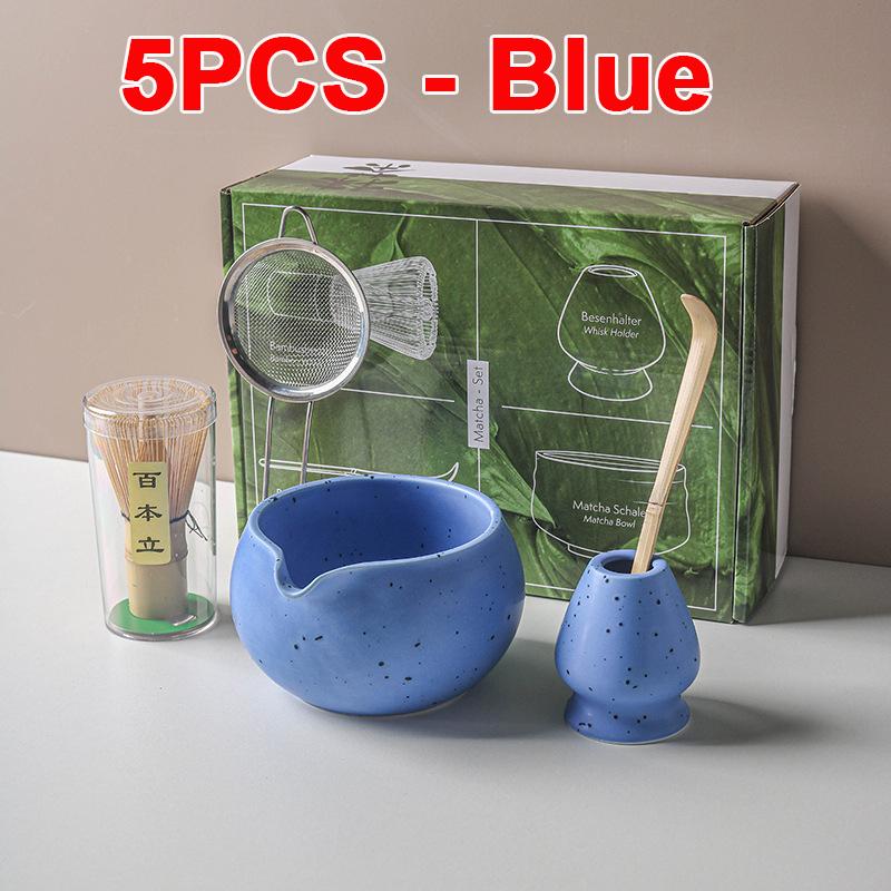 Set Cadou Matcha Tradițional 4/5/7/8 buc Tel Matcha Bambus Linguriță Bol Matcha Ceramic Suport Tel Seturi Ceai Japonez