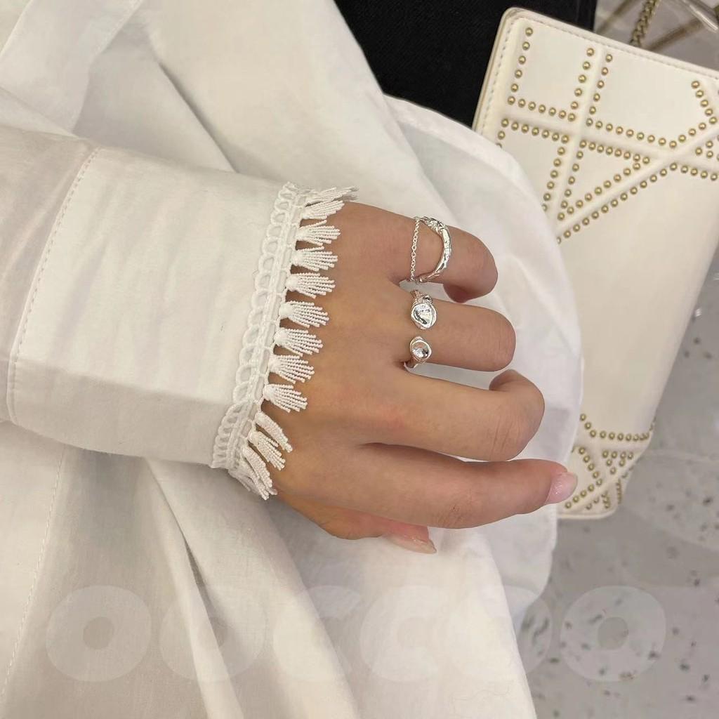 Elegant And Unique 925 Sterling Silver Moon Surface Design Open Ring For Women